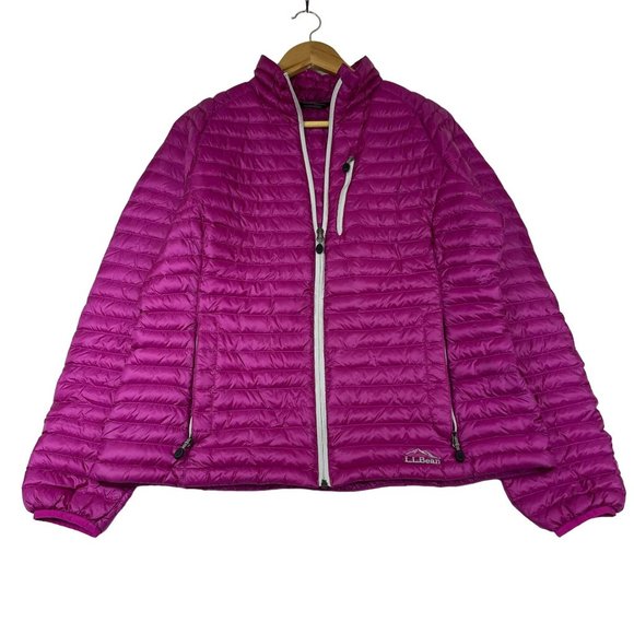 L.L. Bean Jackets & Blazers - LL Bean Womens Ultralight Downtek Down Puffer Jacket Suze L Fuschia Stowaway